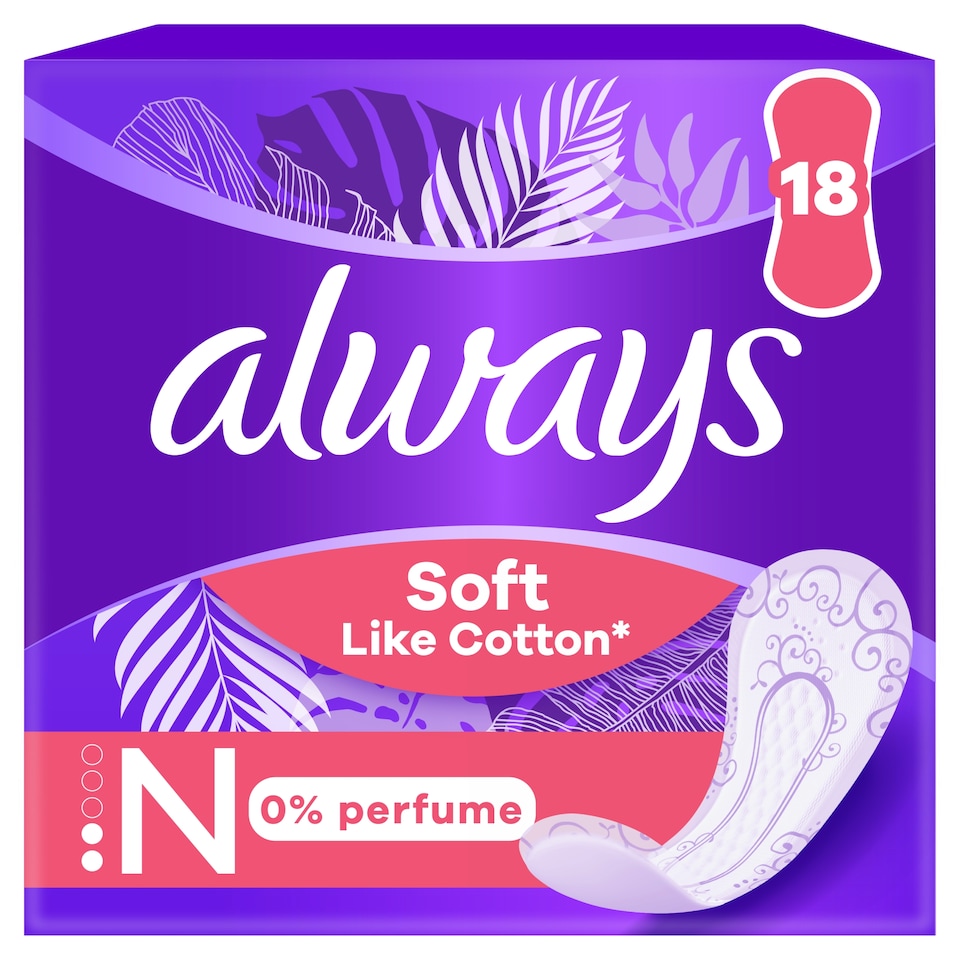image 1 of Always Dailies Soft Like Cotton Panty Liners 18CT