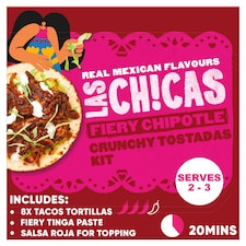 Las Chicas Mexican Fiery Crunchy Tinga Tostadas Tacos Meal Kit 296G