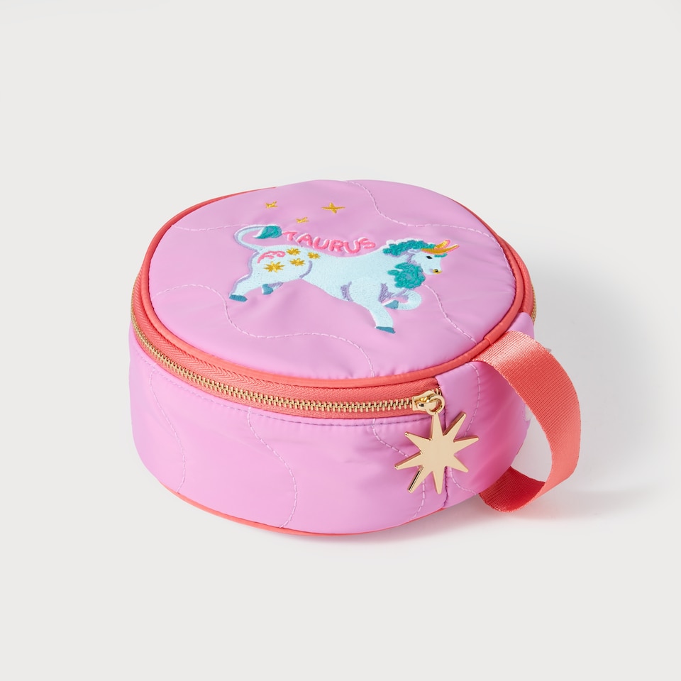 image 1 of Paperchase Zodiac Round Make up Bag - Taurus