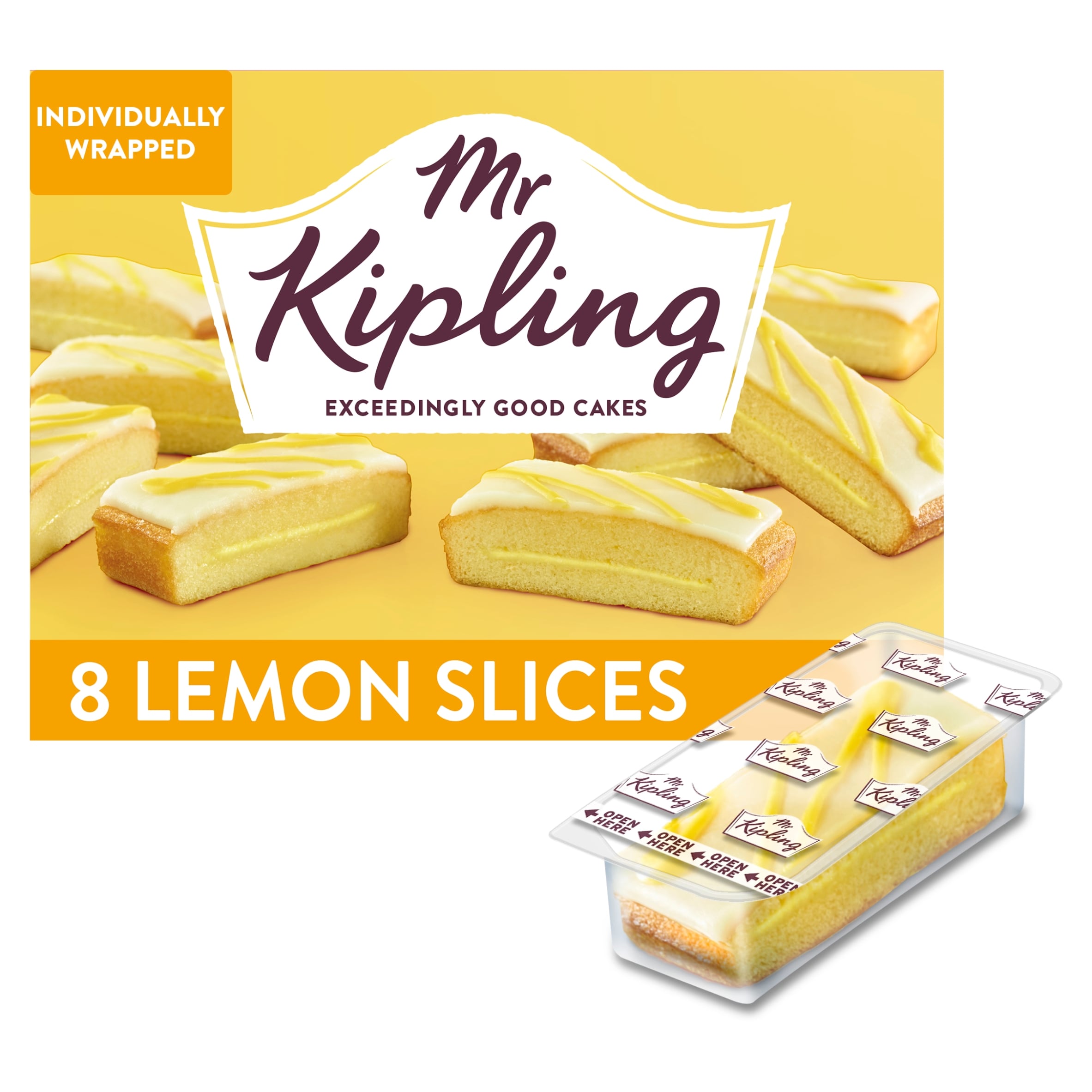 Mr Kipling Lemon Cake Slices 8 Pack