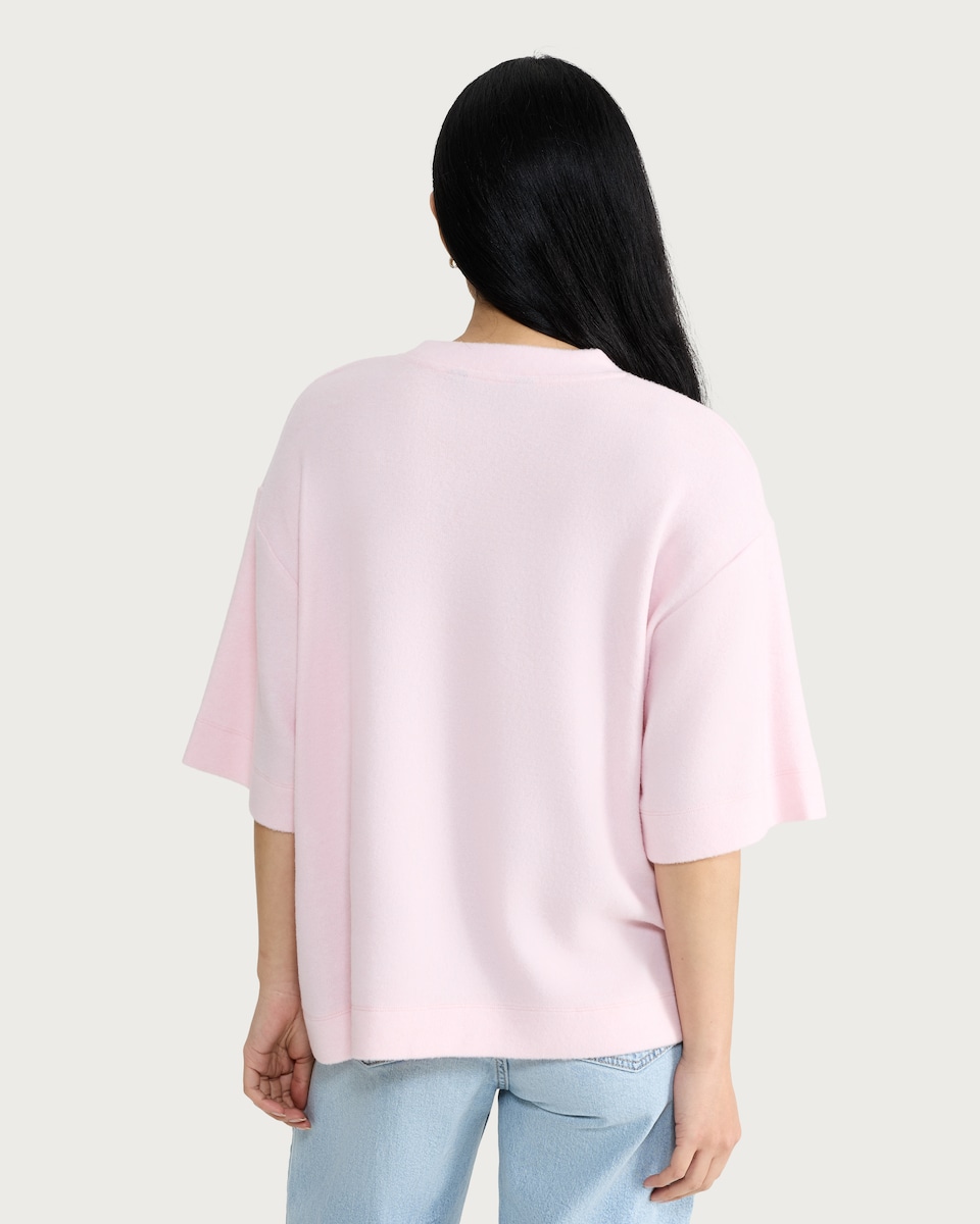 image 1 of F&F Textured Oversized Fit T-Shirt in Pink