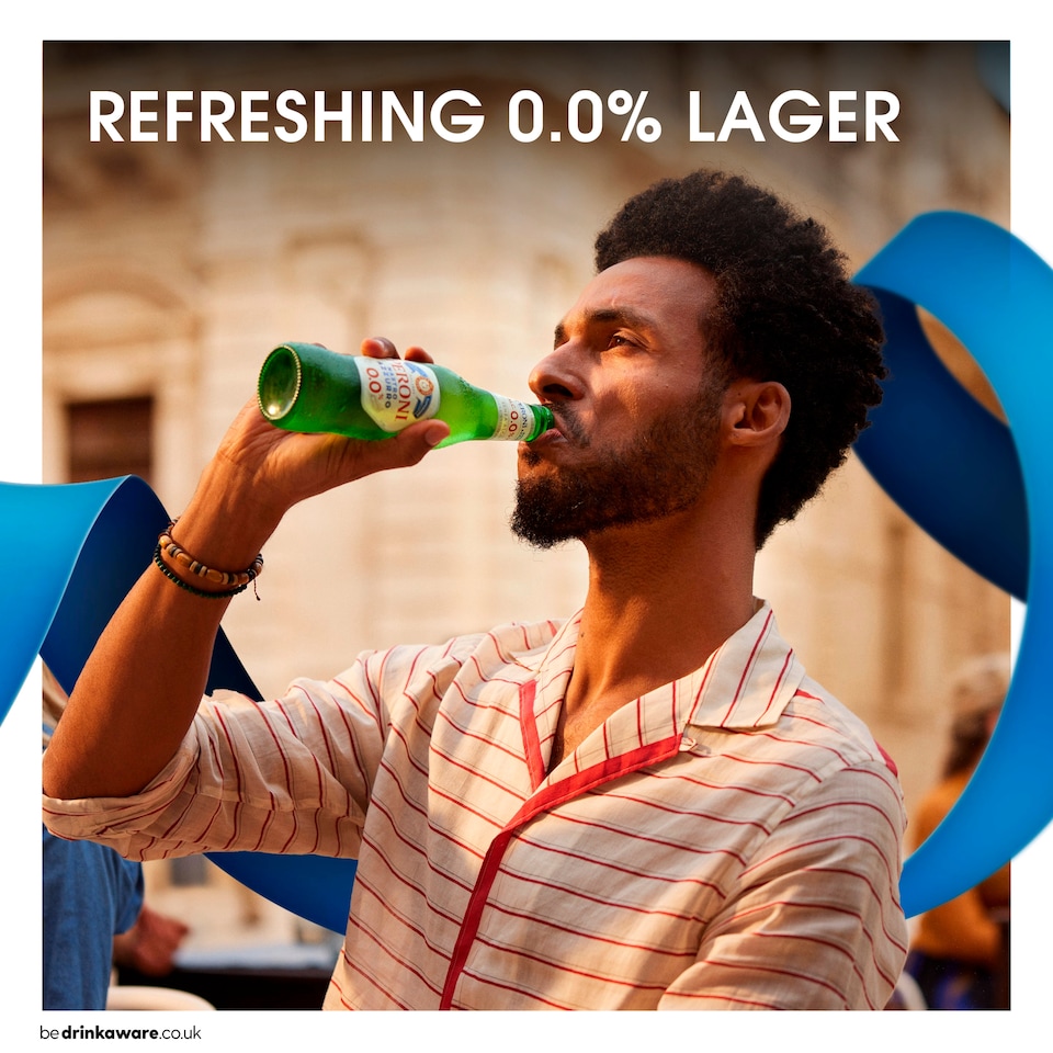 image 1 of Peroni Nastro Azzurro 0% Alcohol Free Beer Bottles 4x330ml