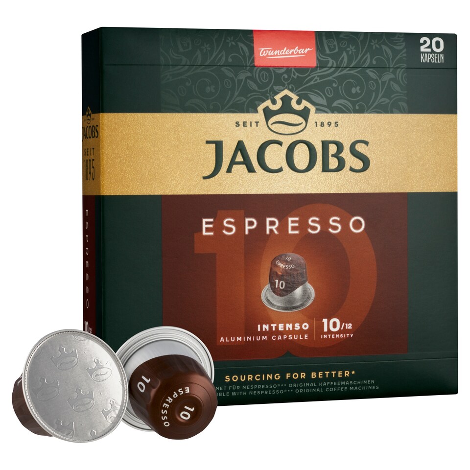 obrázok 1 z Jacobs Espresso Intenso pražená mletá káva v kapsulách 20 ks 104 g