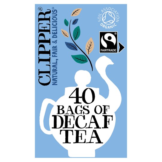 Clipper Organic Fairtrade Decaffeinated 40 Tea Bags 116G Tesco Groceries