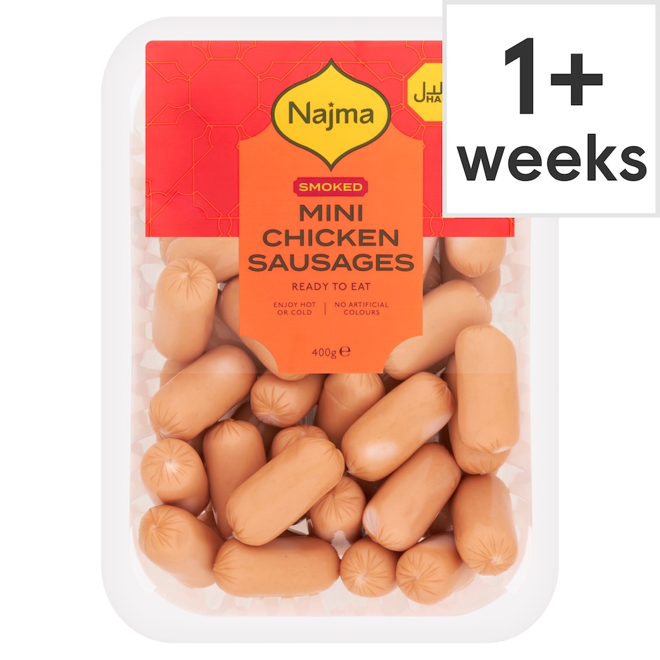 Najma Halal Mini Chicken Sausages - Smoked 400g