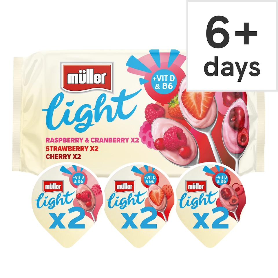 image 1 of Muller Light Red Fruit Assorted Fat Free Yogurt 6X140g