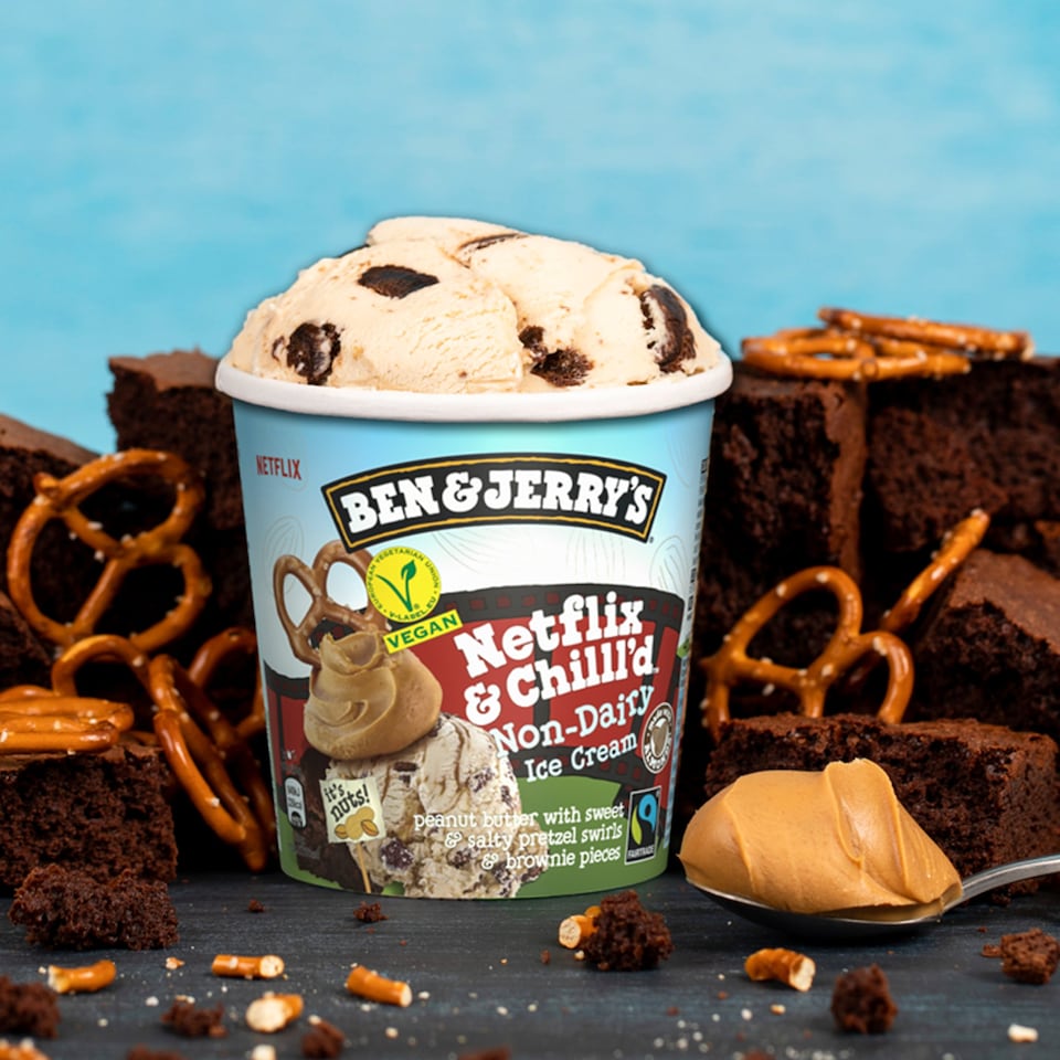 image 1 of Ben & Jerry's Non Dairy Vegan Netflix & Chilll'd Peanut Butter Ice Cream Tub 465ml