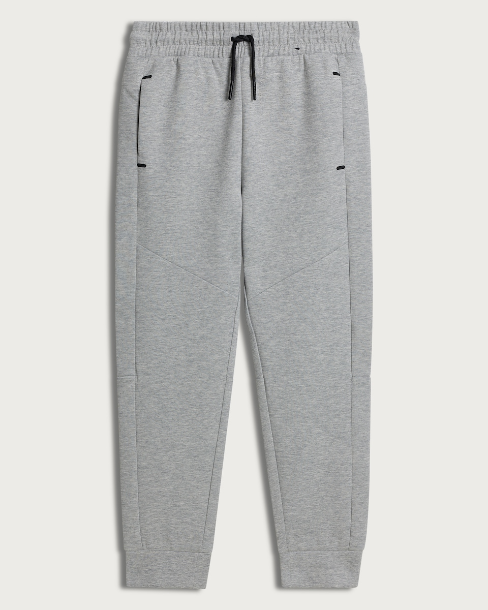 image 1 of F&F Active Boys TECHSPORT Panelled Cuffed Joggers in Grey Marl