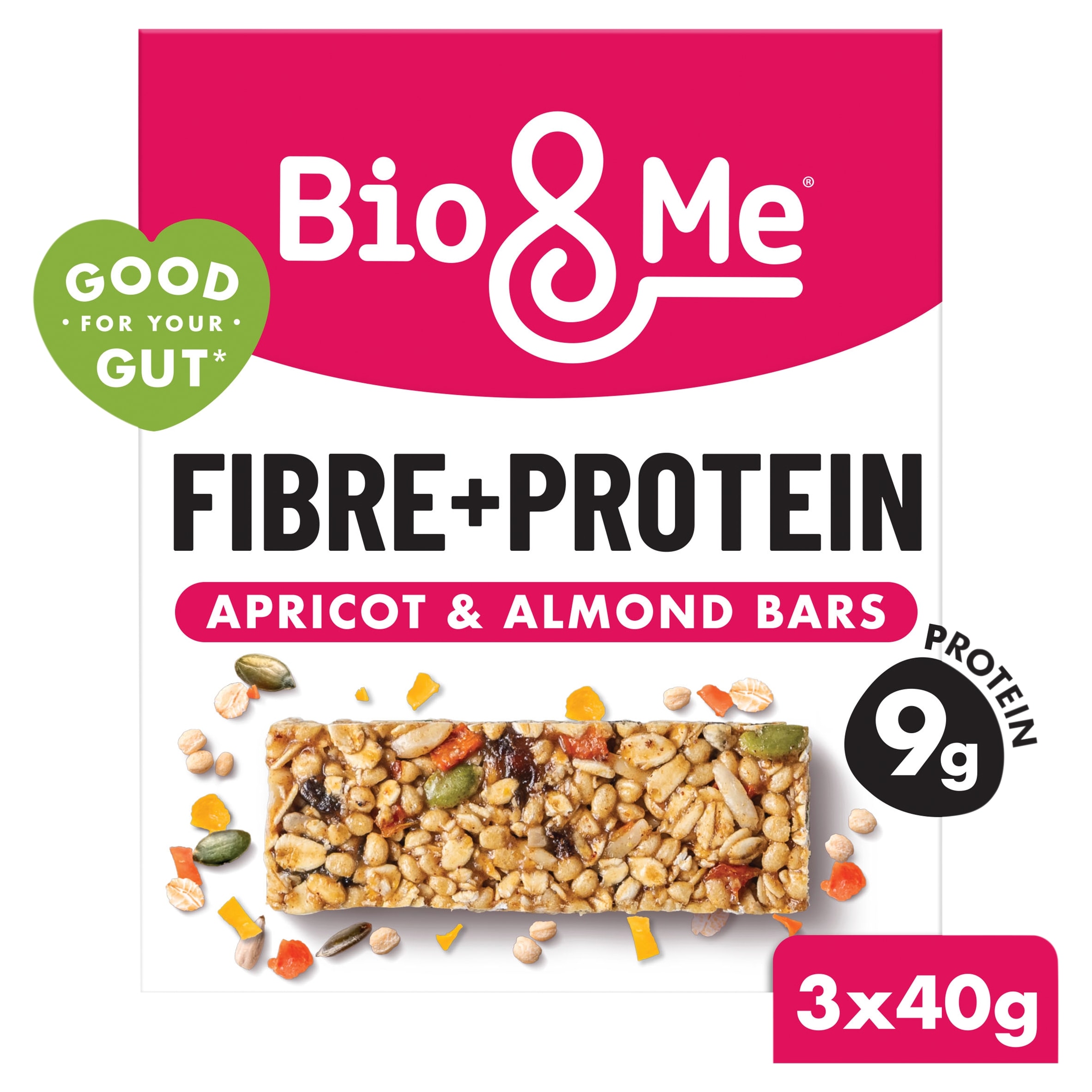 Bio&Me Apricot & Almond Fibre + Protein Bars 3x40g