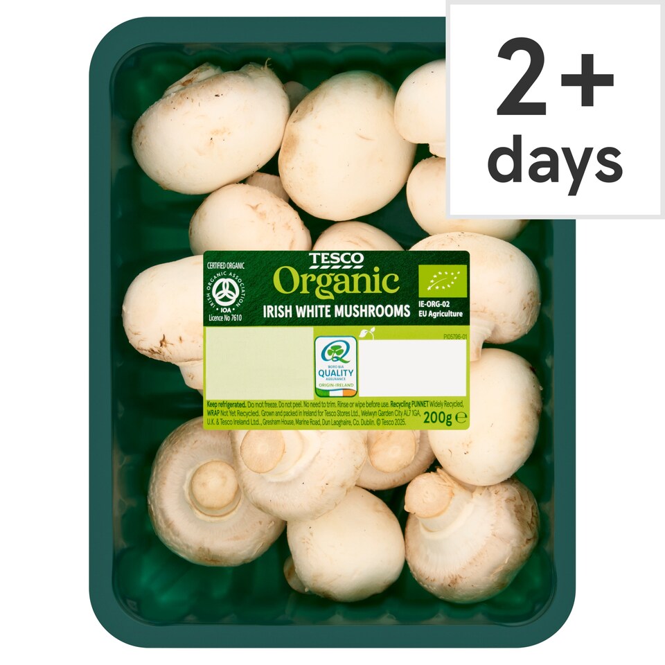 Tesco Organic Mushrooms 200G