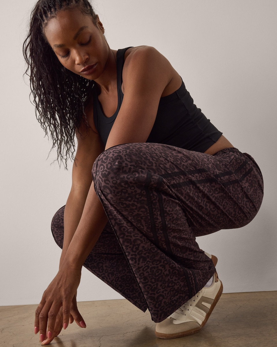 image 1 of F&F Active EVERYHOUR Animal Print Trousers in Multi Brown