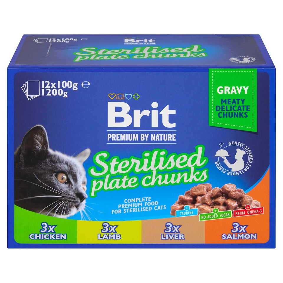 image 1 of Brit Premium by Nature Complete Premium Wet Food for Sterilised Cats 12 x 100 g (1200 g)
