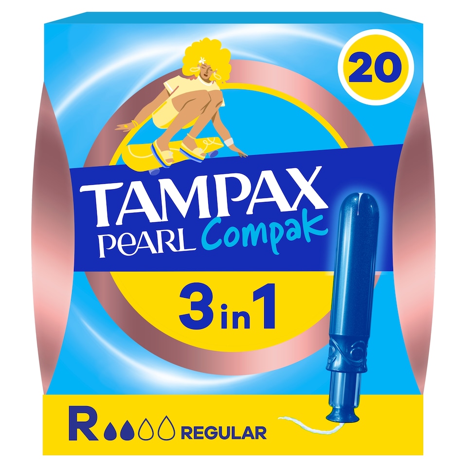 image 1 of Tampax Compak Pearl Tampons Regular 20CT