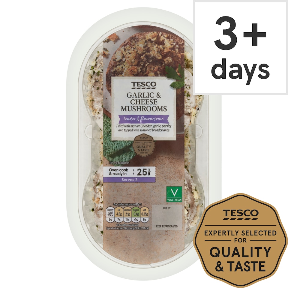 Tesco Garlic & Cheese Mushrooms 200g
