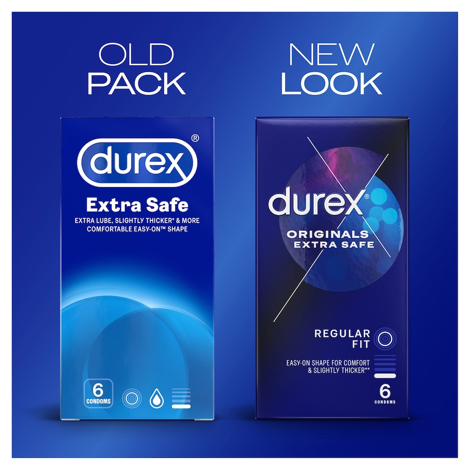 image 1 of Durex Originals Extra Safe Condoms Regular Fit 6 Pack