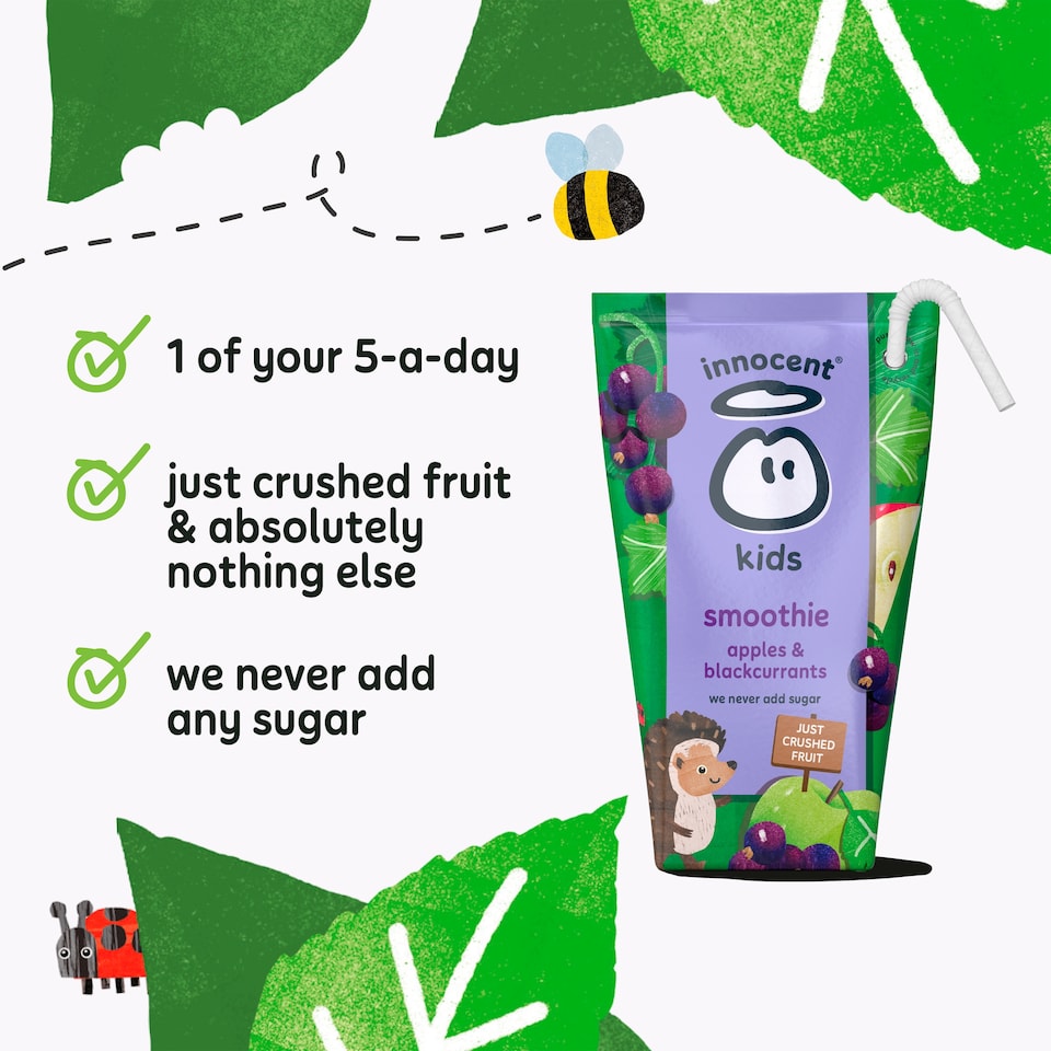 image 1 of innocent Kids Smoothies Apples & Blackcurrants 4 x 150ml