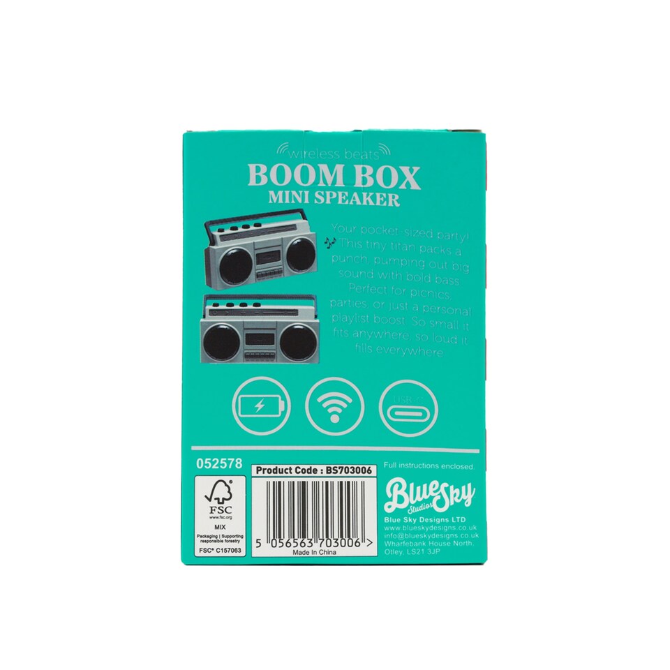 image 1 of Mini Boombox Bluetooth Speaker