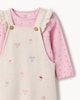 image 3 of F&F Baby 2-Piece Embroidered Floral Dungarees and Bodysuit Set in Neutral