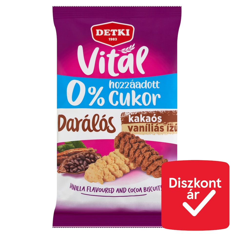 image 1 of Detki Vital Vanilla Flavoured and Cocoa Biscuits without Added Sugar with Sweeteners 180 g