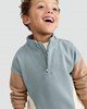 image 2 of F&F Boys 2-Piece Cotton Rich Colour Block Half Zip Sweatshirt and Joggers Set in Blue