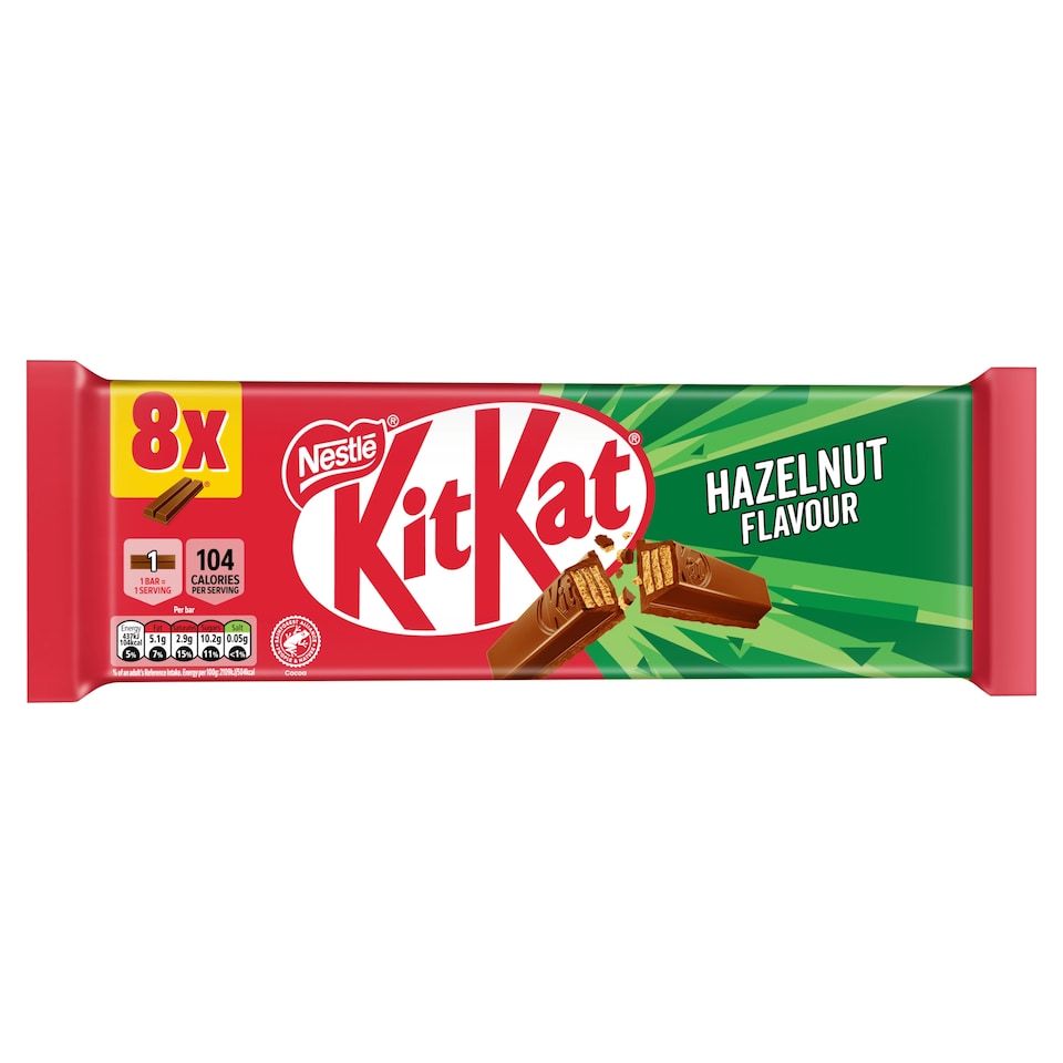 image 1 of KitKat 2 Finger Hazelnut Flavour 8 Pack 8 x 20.7g