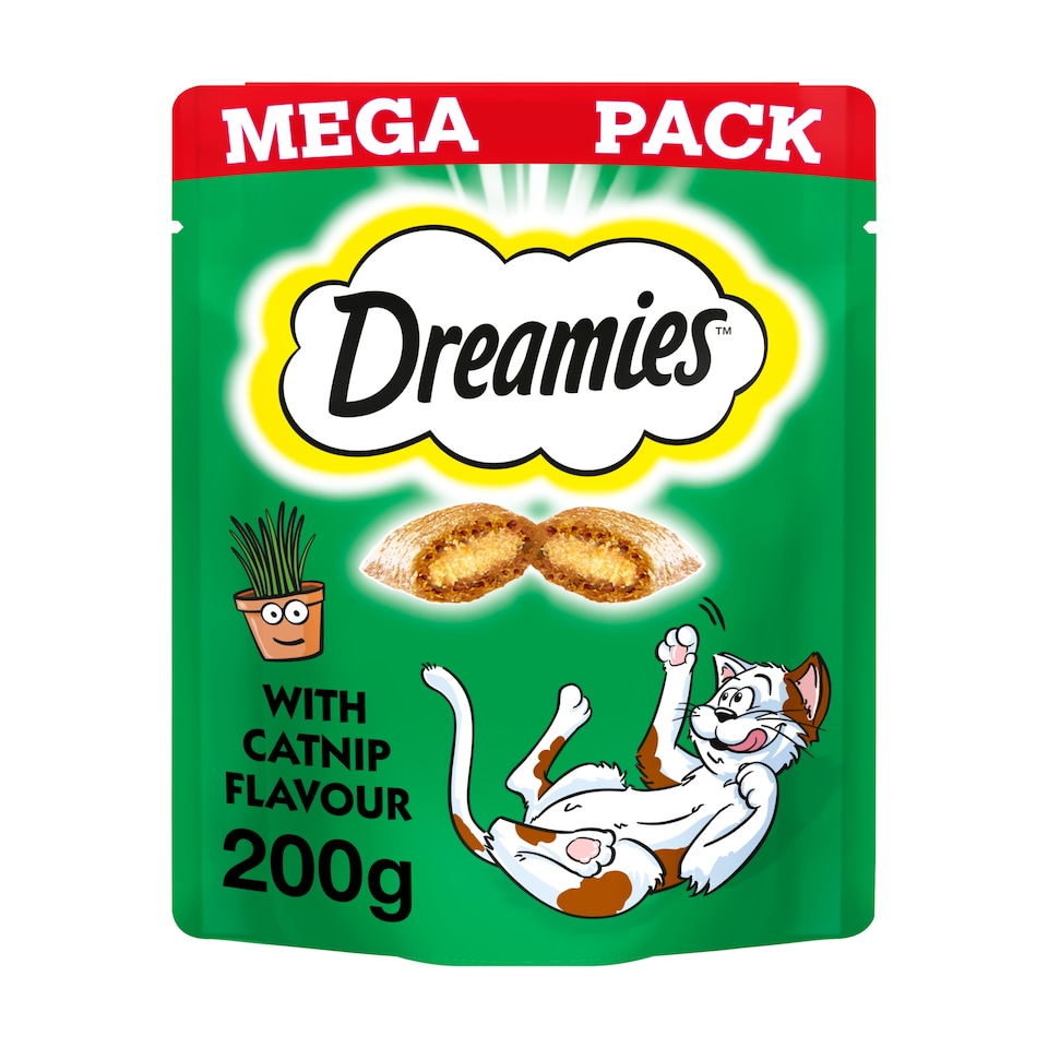 image 1 of Dreamies Cat Treat Biscuits with Catnip Mega Pack 200g