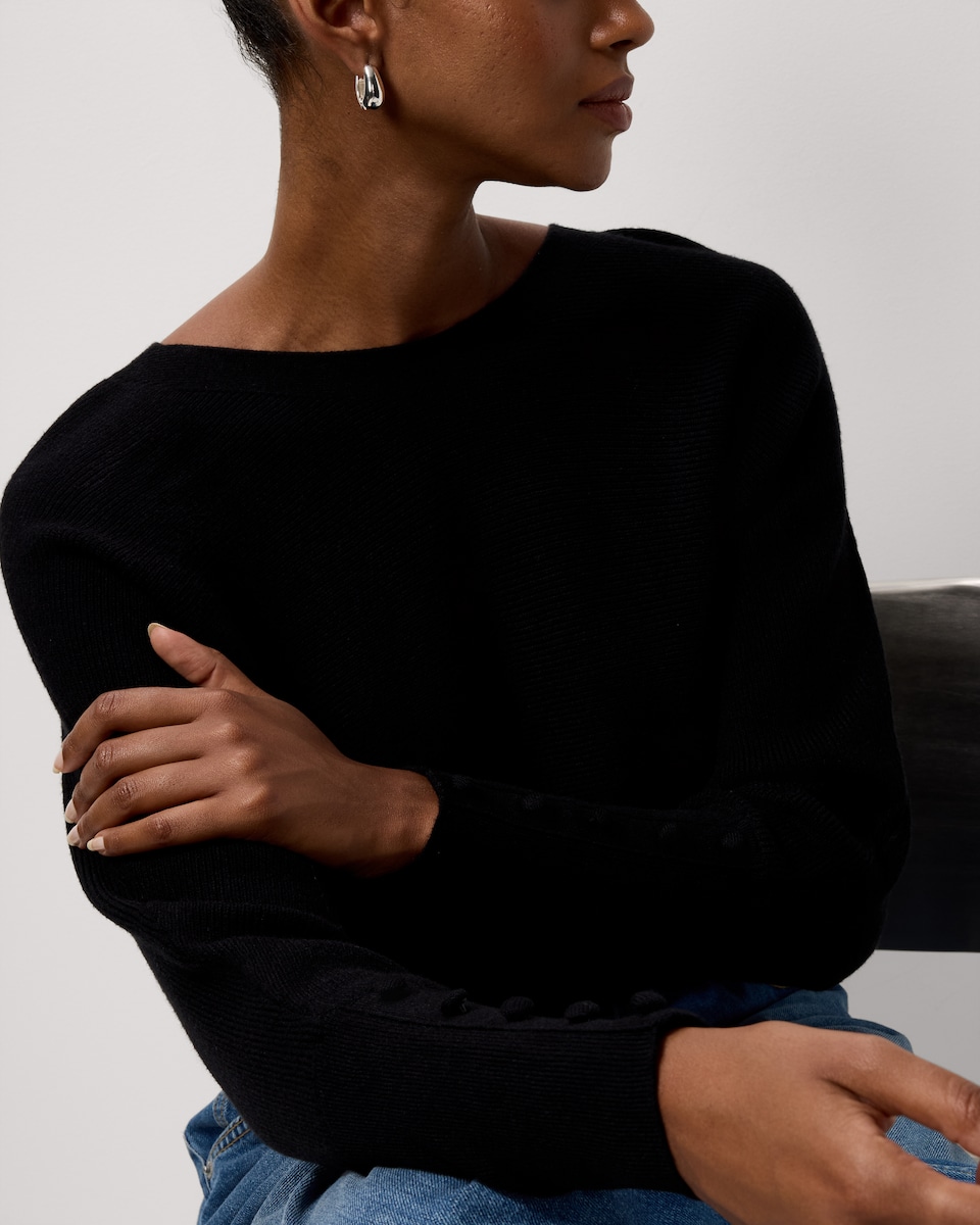 image 1 of F&F Batwing Knitted Jumper in Black