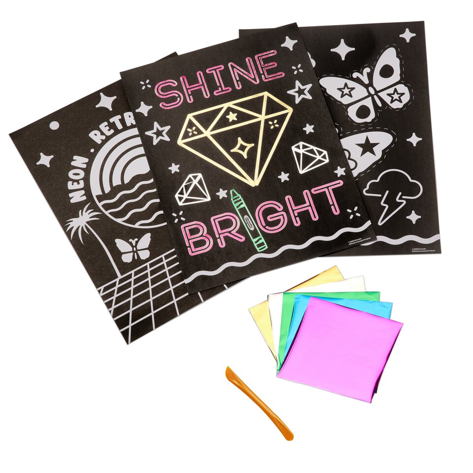 image 1 of Crayola Neon Foil Art Activity Folder