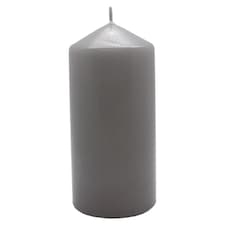 Tesco Grey Unfragranced Pillar Candle Medium 388G