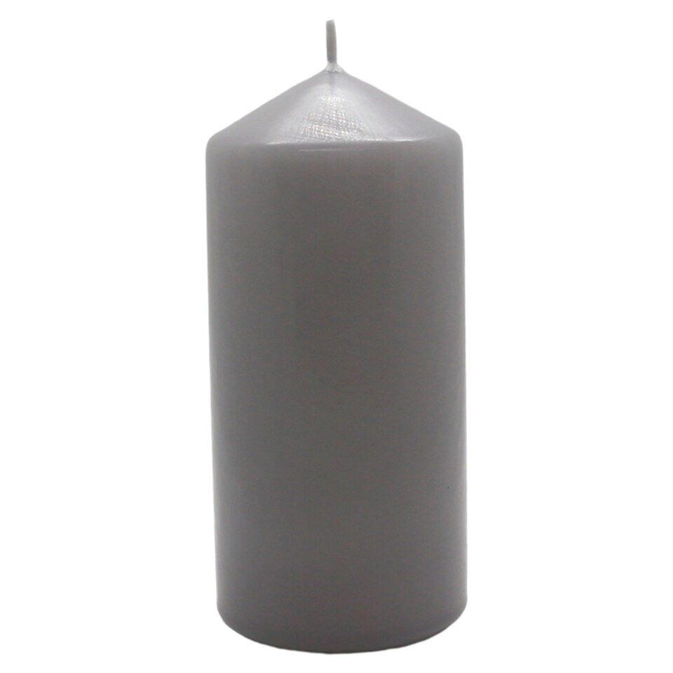 Tesco Grey Unfragranced Pillar Candle Medium 388G