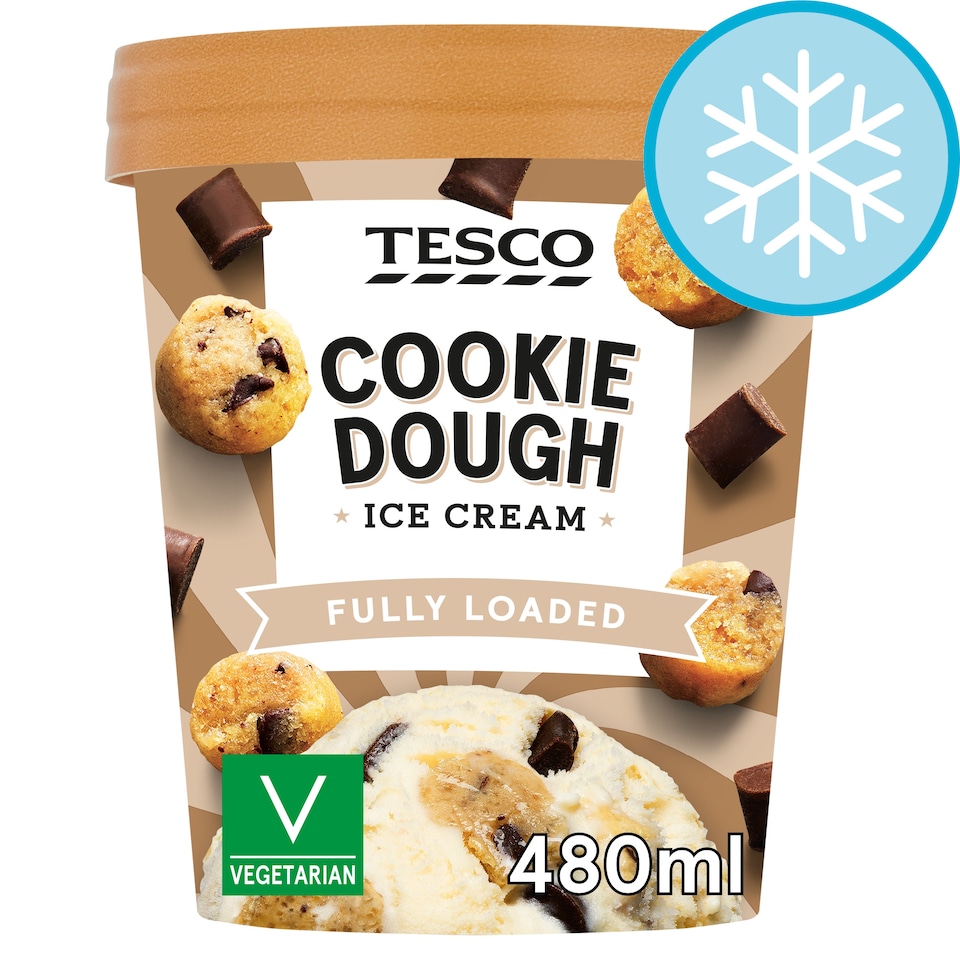 Tesco Cookie Dough Ice Cream 480Ml