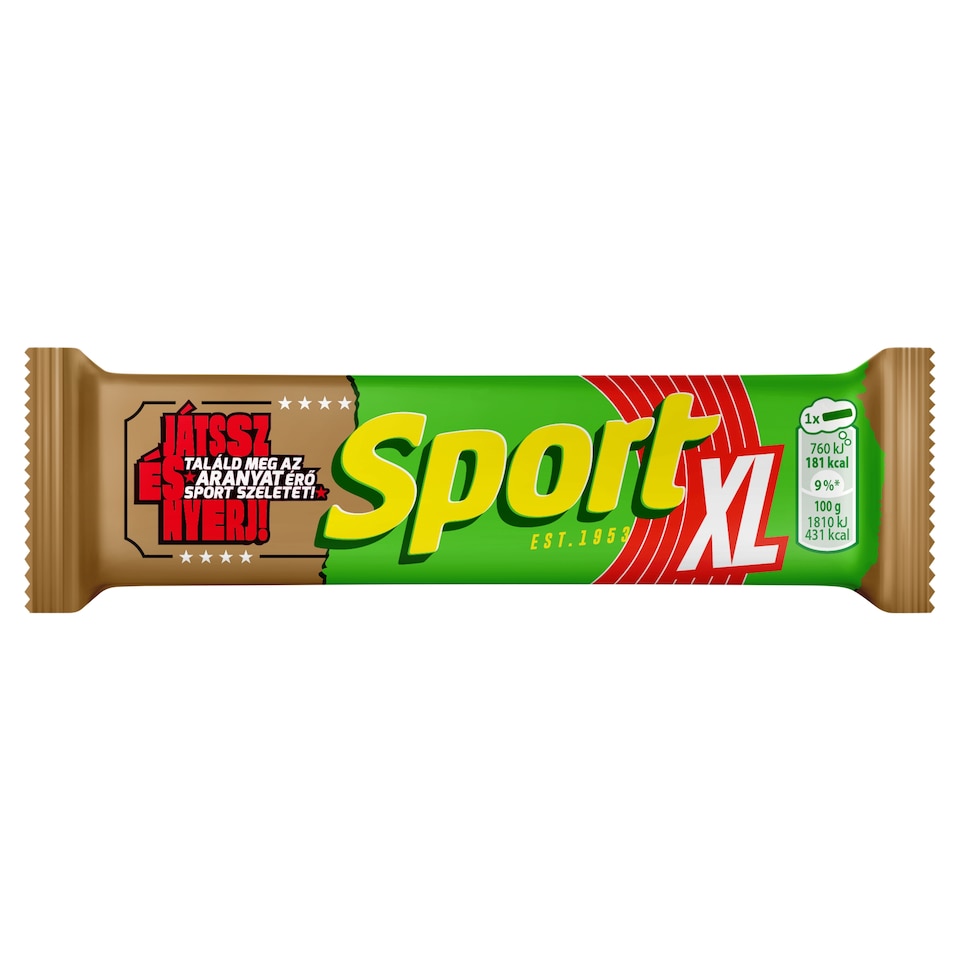 Sport XL étcsokoládéval mártott rumos ízű kakaós szelet 42 g