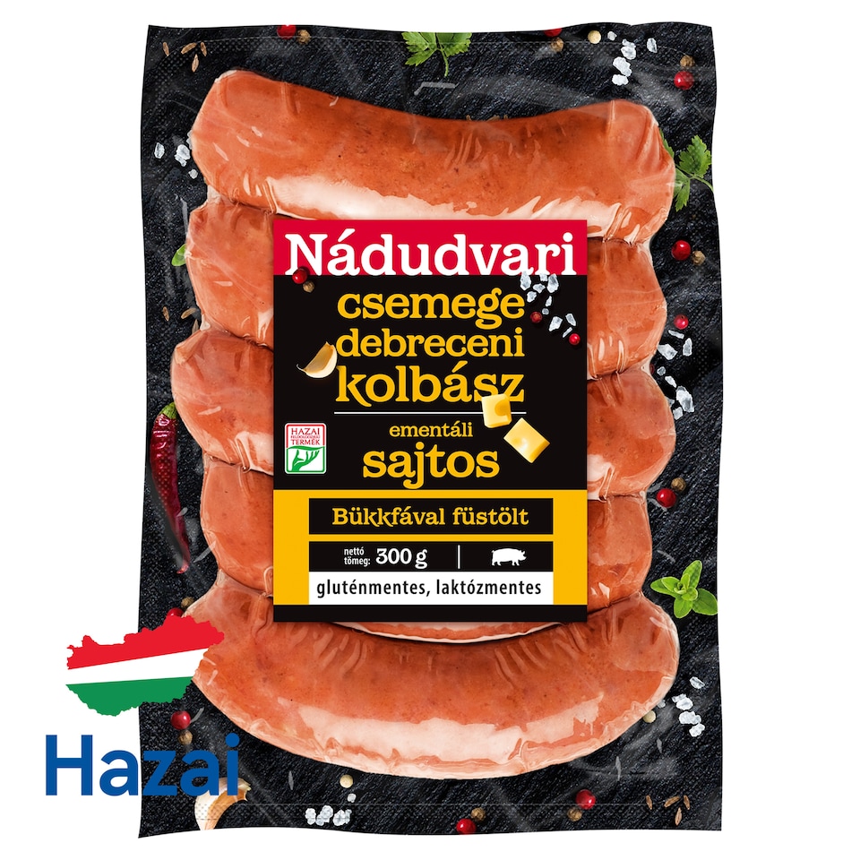 Nádudvari ementáli sajtos csemege debreceni sertés kolbász 300 g