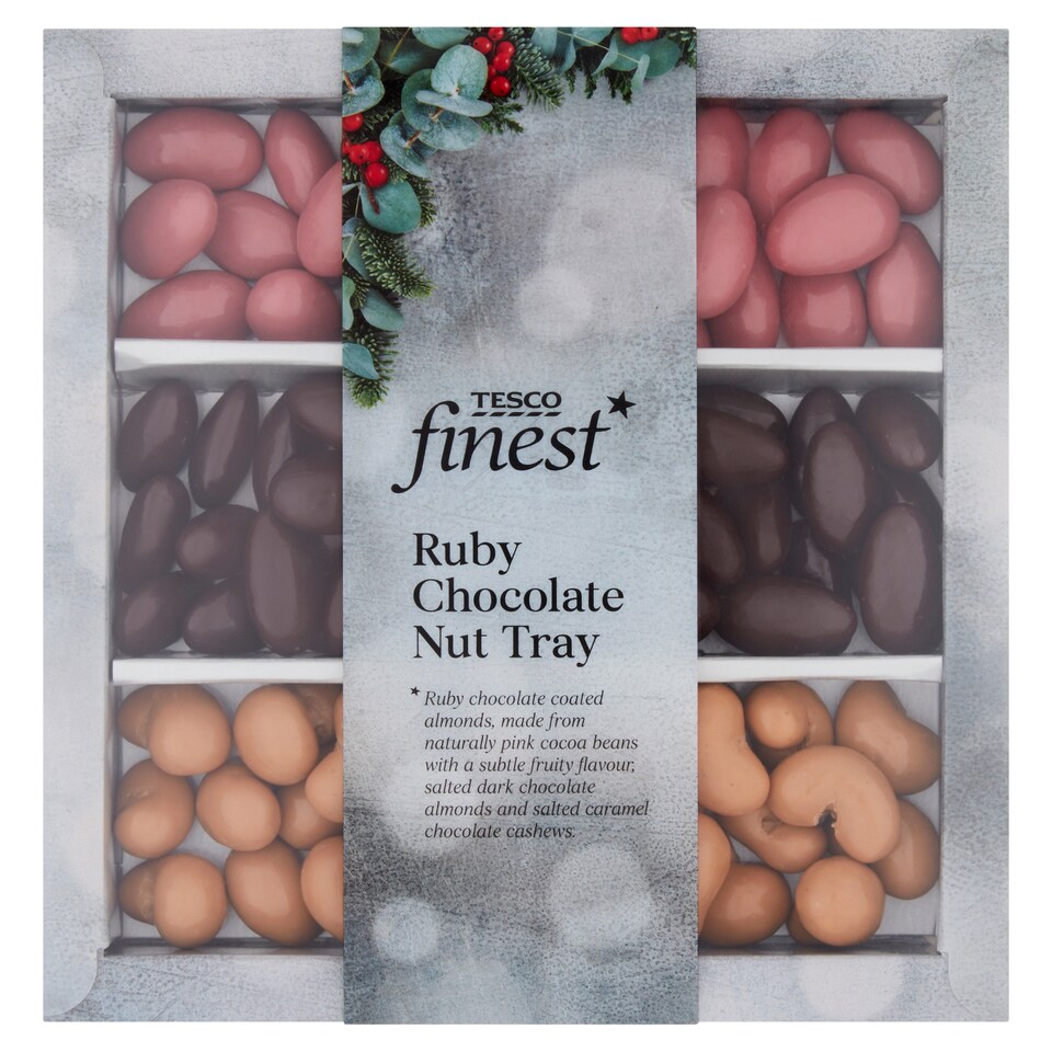 Tesco Finest Ruby Chocolate Nut Tray 305G
