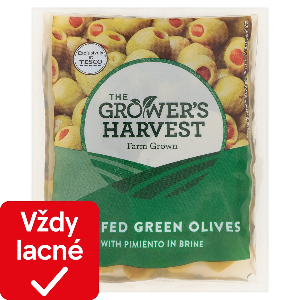 The Grower's Harvest Stuffed Green Olives with Pimiento in Brine 195 g