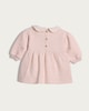 image 2 of F&F Baby Cotton Rich Floral Embroidered Peter Pan Collar Dress in Cream