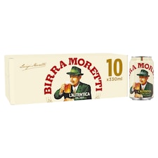 Birra Moretti Premium Lager Beer Can 10x330ml