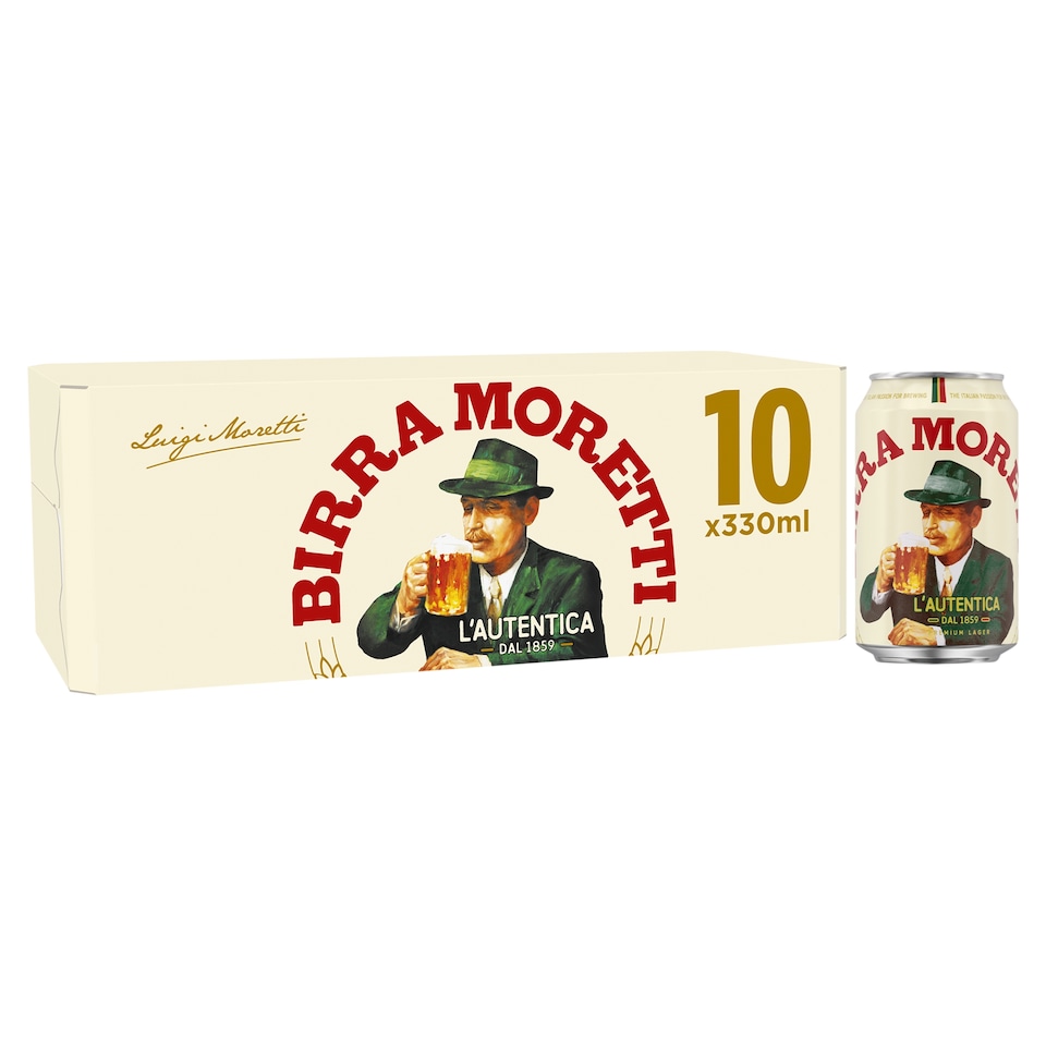 Birra Moretti Premium Lager Beer Can 10x330ml