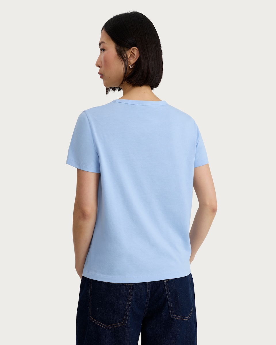 image 1 of F&F Pure Cotton Short Sleeved T-Shirt in Blue