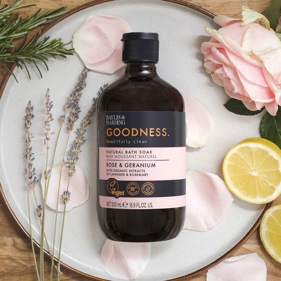 image 1 of Baylis & Harding Goodness Rose & Geranium Bath Soak 500Ml