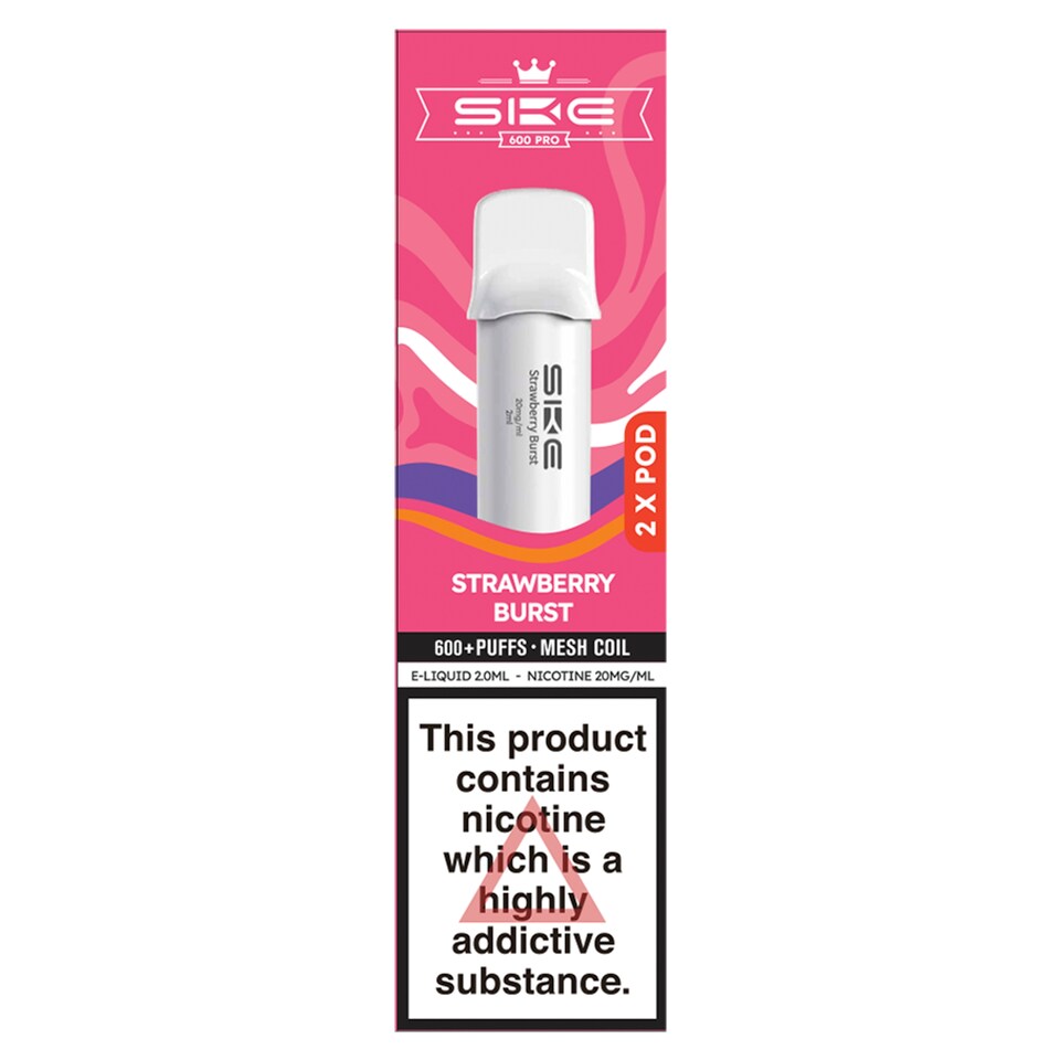 SKE 600 Pro Pods Strawberry Burst 20mg/ 2ML X 2 Pods