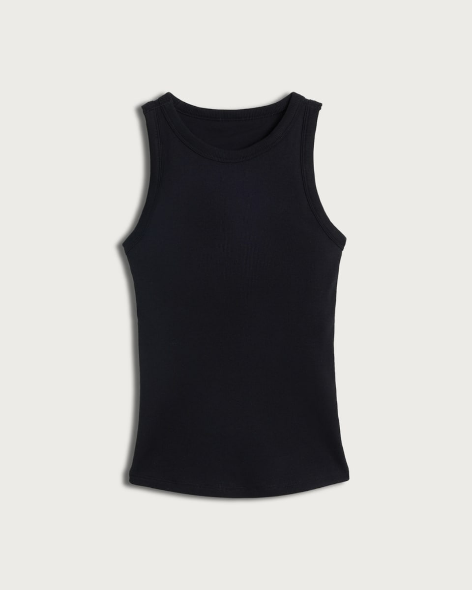 image 1 of F&F Cotton Rich Contour Ribbed Secret Support Vest in Black