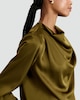 image 4 of F&F Satin Look Cowl Neck Blouse in Green