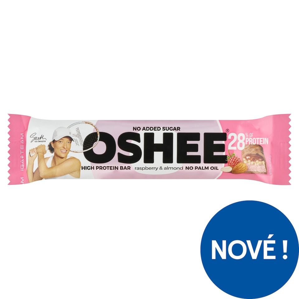 image 1 of Oshee Raspberry & Almond High Protein Bar 47g