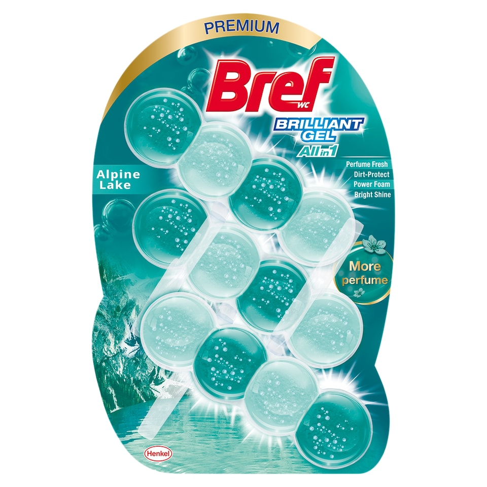 Bref Brilliant Gel All in 1 Alpine Lake Toilet Block 3 x 42g