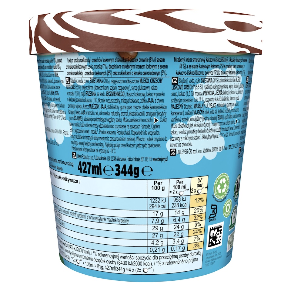 image 1 of Ben & Jerry's Sundae Hazel-Nuttin But Chocolate Ice Cream Tub 427ml