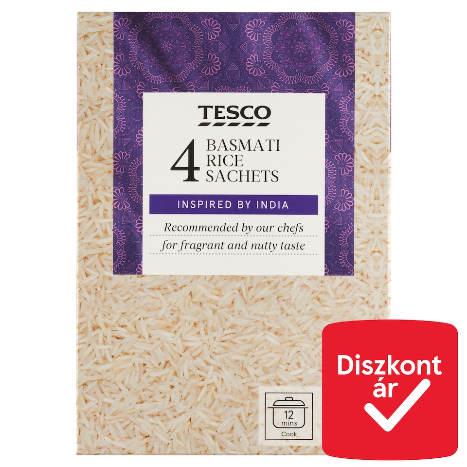 Tesco Basmati Rice Sachets 4 x 125 g (500 g)