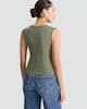 image 3 of F&F Polyamide Square Neck Sleeveless Top in Khaki