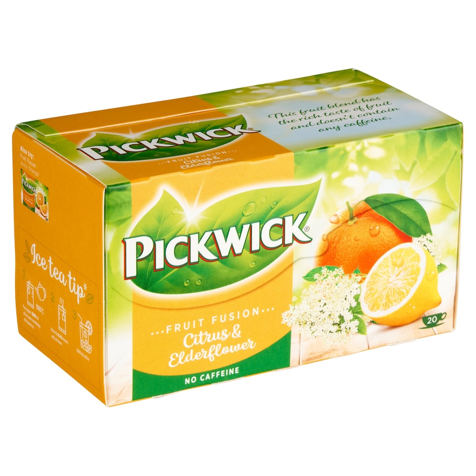 Pickwick Fruit Fusion Ovocnobylinný čaj s citrusovým oplodím a květem černého bezu 20 x 2g (40g)