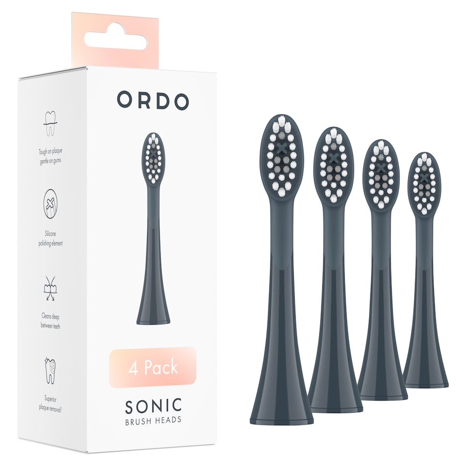 image 1 of Ordo Sonic Brush Heads Charcoal Grey & Stone 4 Pack
